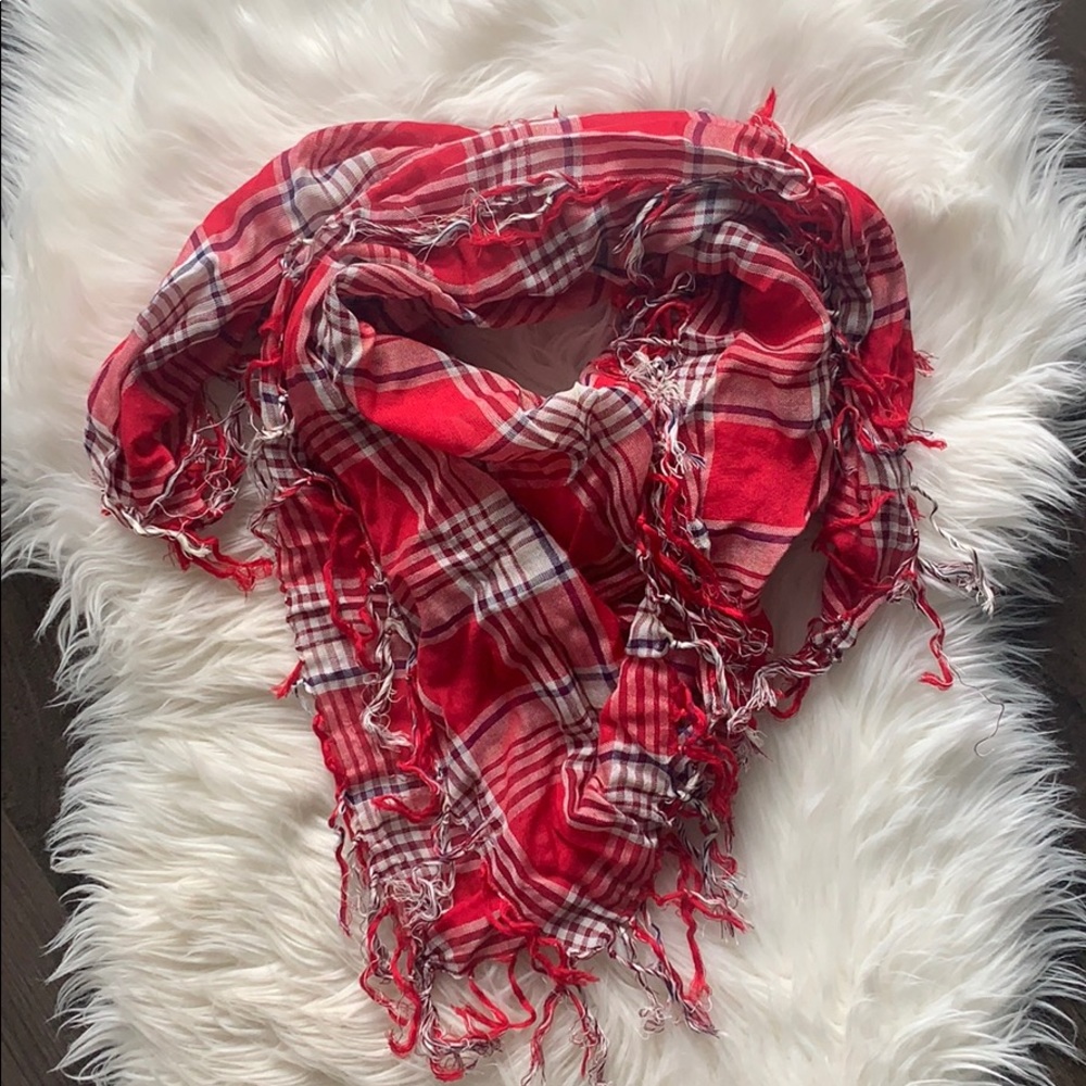 3/$15 RED Gingham Scarf